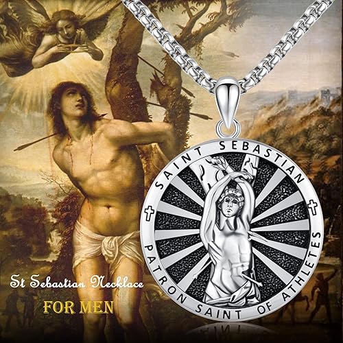 Miniatura 7 de Collar con medalla de San Patrón, plata de ley 925, collar con colgante de protección, joyería católica, regalos para hombres y mujeres