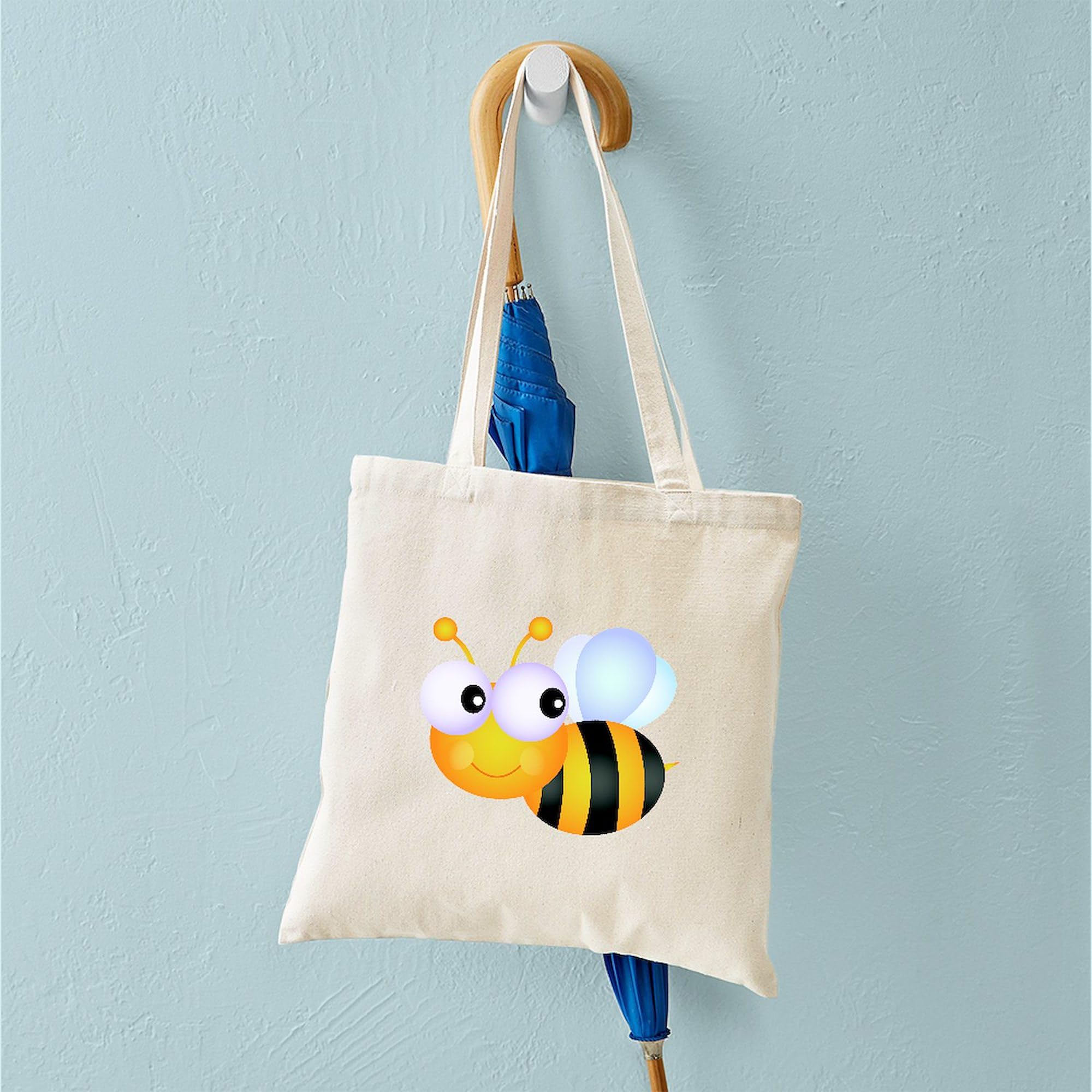 CafePress Cute Cartoon Bumble Bee Tote Bag - Natural Canvas Reusable Shopping Bag - View #10