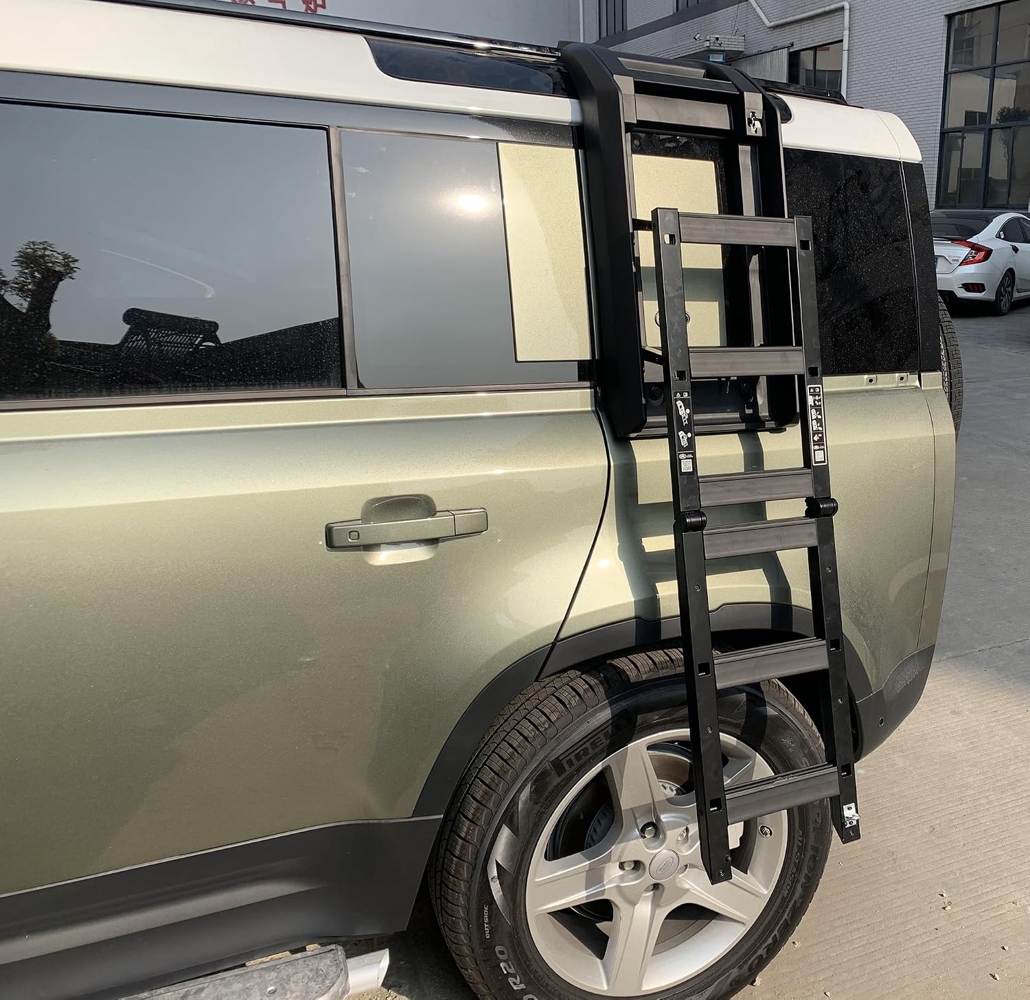 Side Ladder for 2020-2026 Land Rover Defender 110 Side Window Roof Step Ladder Driver Side (All Black)