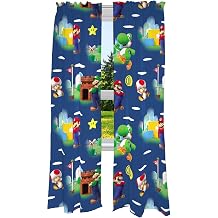 Franco Kids Room Window Curtains Drapes Set, 82 in x 84 in, Super Mario