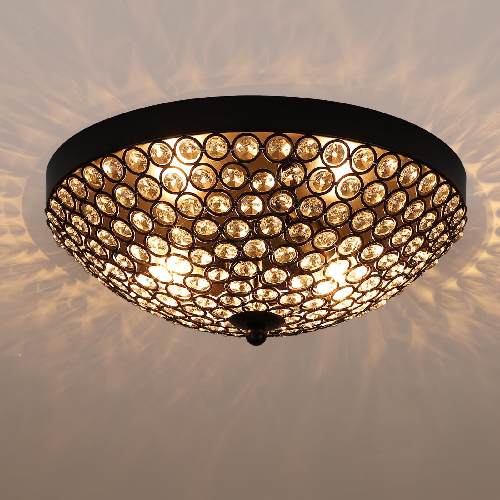 Amazon.com: Flush Mount Crystal Ceiling Light Fixture, Crystal Lights ...