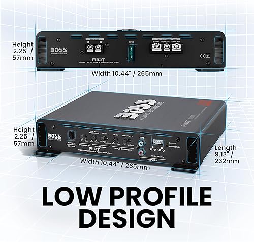 Miniatura 2 de BOSS AUDIO R3400D Riot 3400-Watt Monoblock clase D 18ohmios estable MonobloqueAmplificador con mando a distancia Subwoofer Control de nivel 1100
