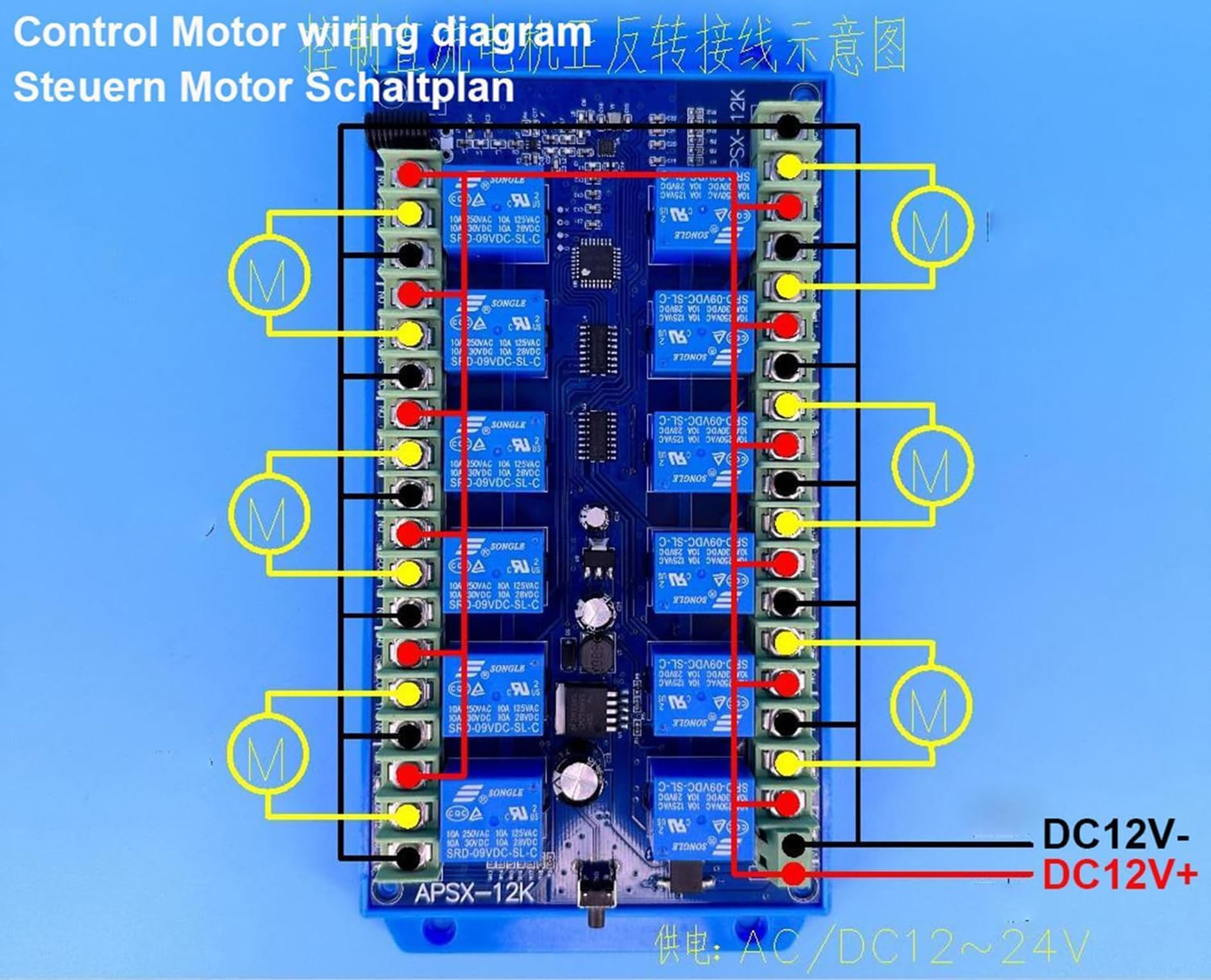 Mando a distancia de 12 canales CC 12 V 24 V receptor inalámbrico + emisor manual con retroalimentación 400 m control remoto grúa accionamiento lineal motor de luz con un botón todo encendido y