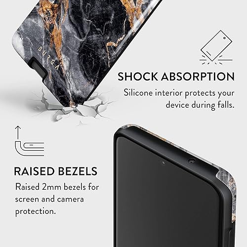 Miniatura 4 de BURGA Funda para teléfono compatible con Samsung Galaxy S20 FE  Carcasa rígida híbrida de 2 capas + funda protectora de silicona  Piedra de mármol