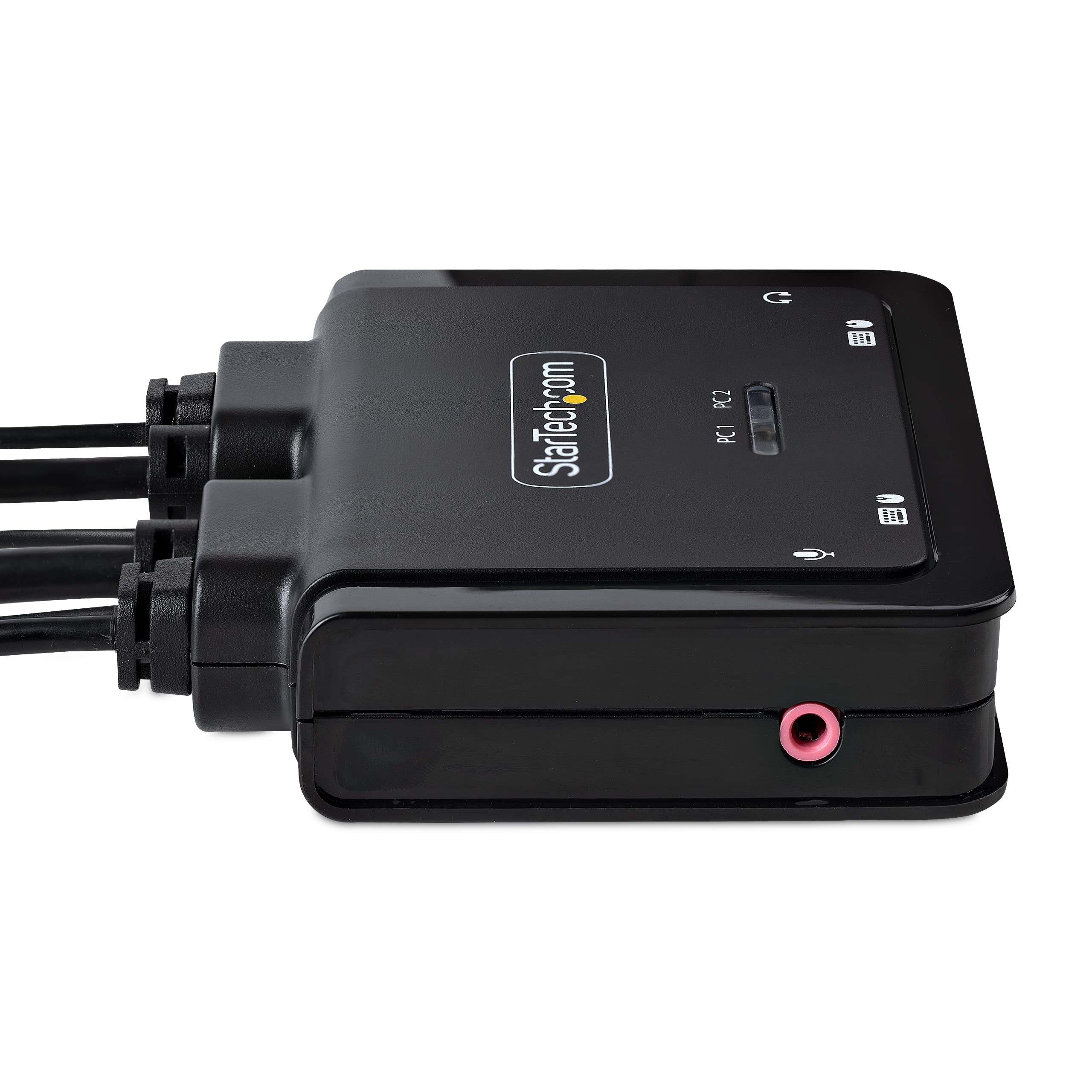StarTech KVM USB-C e HDMI 2 Porte, 4K 60Hz, Alimentazione USB, Compatto | Commutazione Remota e Hotkey, Design Salvaspazio da Scrivania