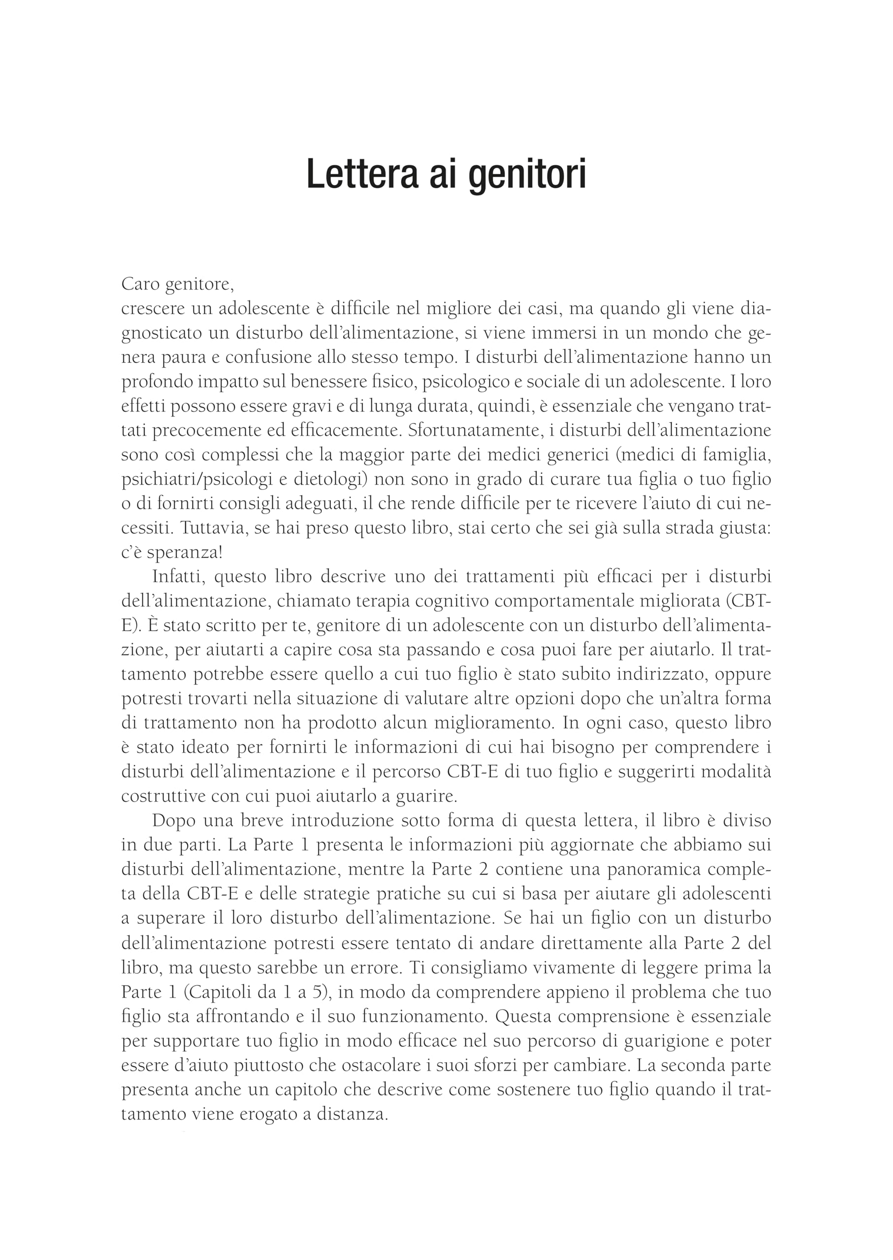 Terapia Cognitivo Comportamentale per i Disturbi dell'Alimentazione negli Adolescenti. Una guida per i genitori