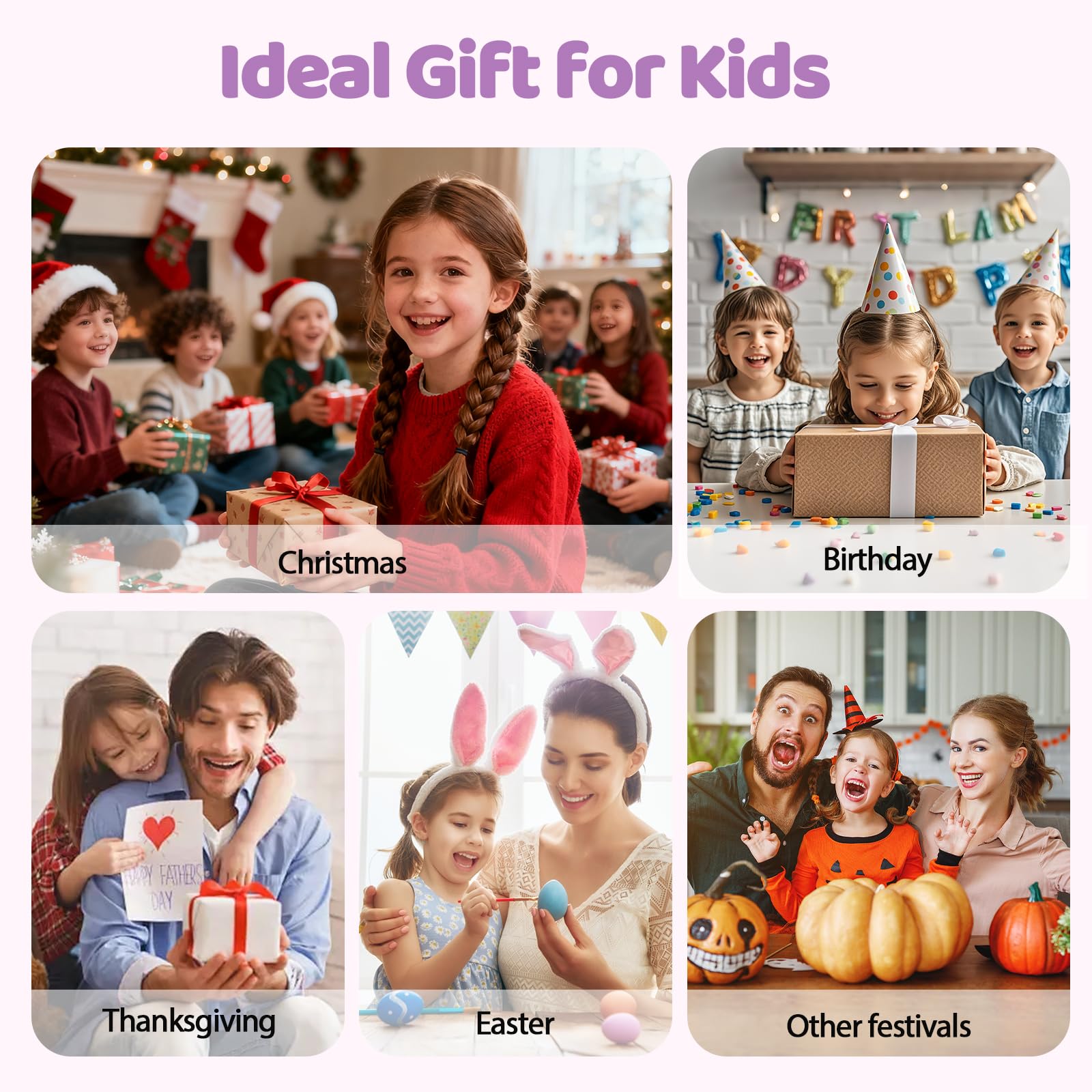 Reloj Inteligente Niño 4G Llamadas, Smartwatch Niños con GPS Telefono Videollamada SOS Chat de Voz Modo Clase Cámara Cronómetro Podómetro Calculadora, Reloj Infantil Niño Niña de 4 a 12 Años, Violeta