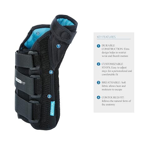 Ossur Form Fit Thumb Spica Arthritis Gamekeepers Thumb Tendonitis Support - Contoured Breathable Material (Right, Small)