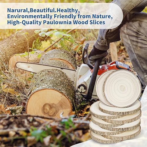 Miniatura 2 de Rebanadas de madera, 10 piezas redondas de madera de 8 a 9 pulgadas, rebanadas de madera para centros de mesa, galletas de madera, centros de mesa