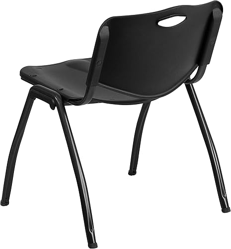 Miniatura 3 de Flash Furniture HERCULES Series - Silla apilable de plástico negro con capacidad de 880 libras