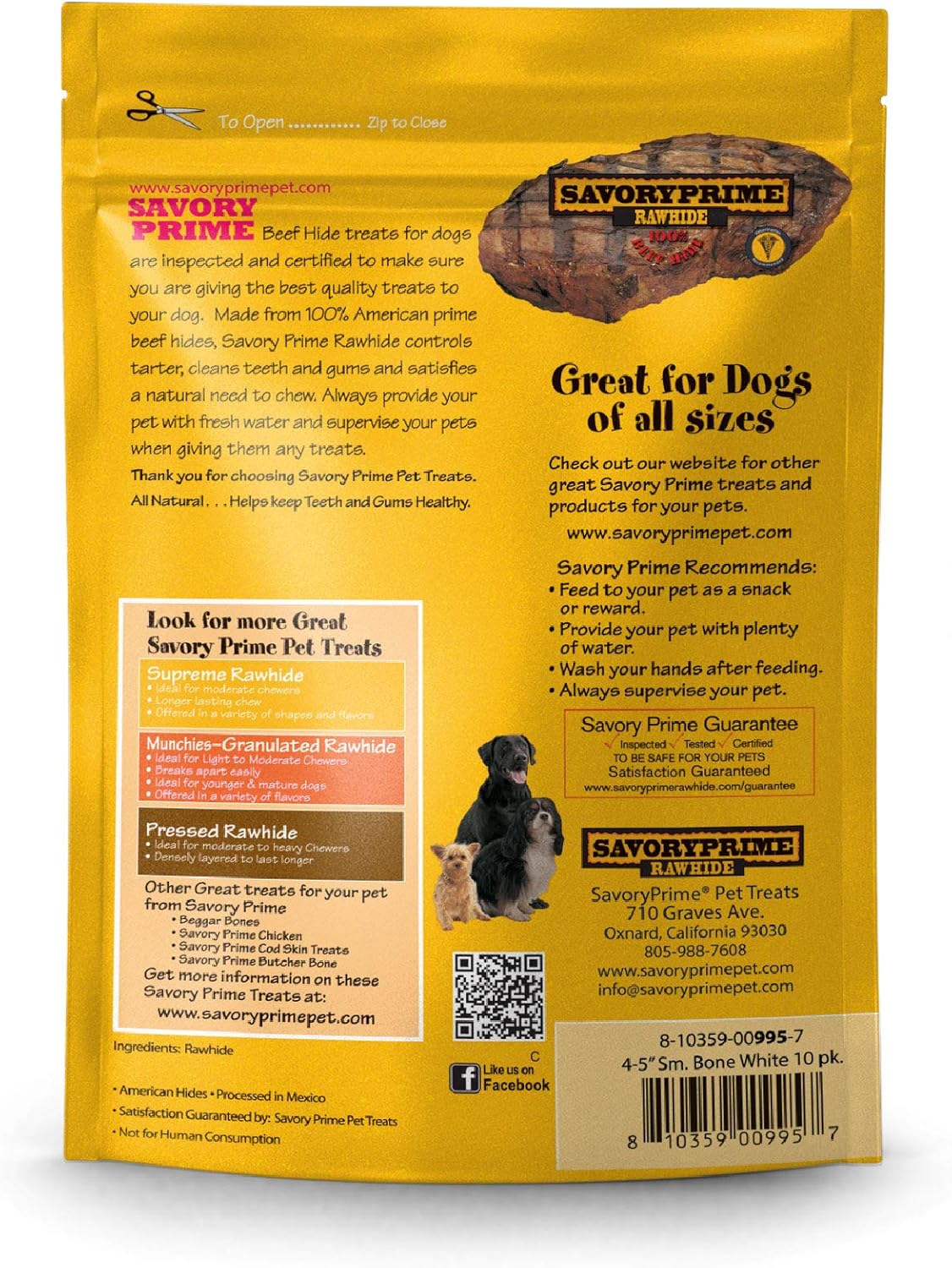 Savory Prime Rawhide 4-5" Knotted Bones