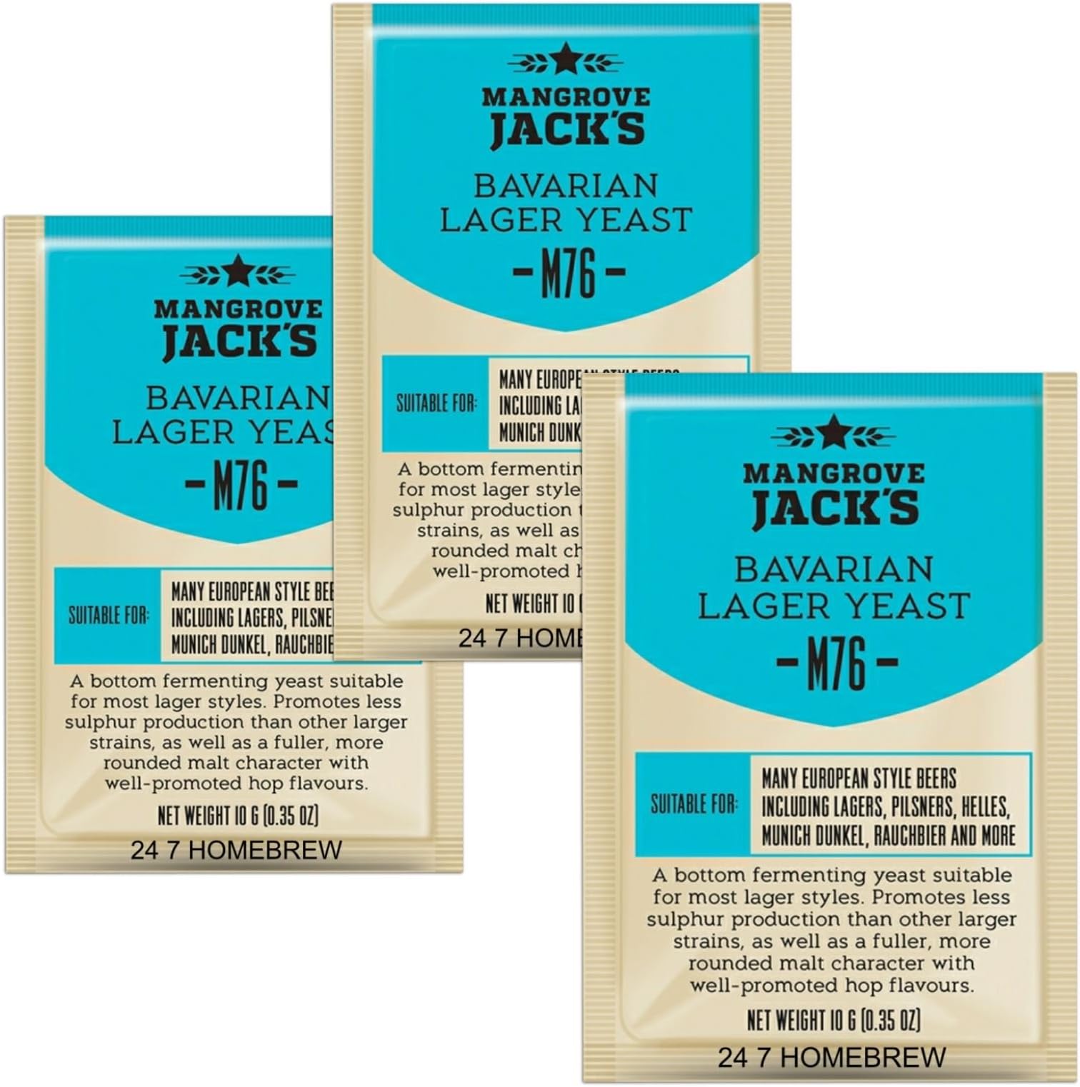 3x Mangrove Jack’s Craft Series Yeast M76 Bavarian Lager (10g)