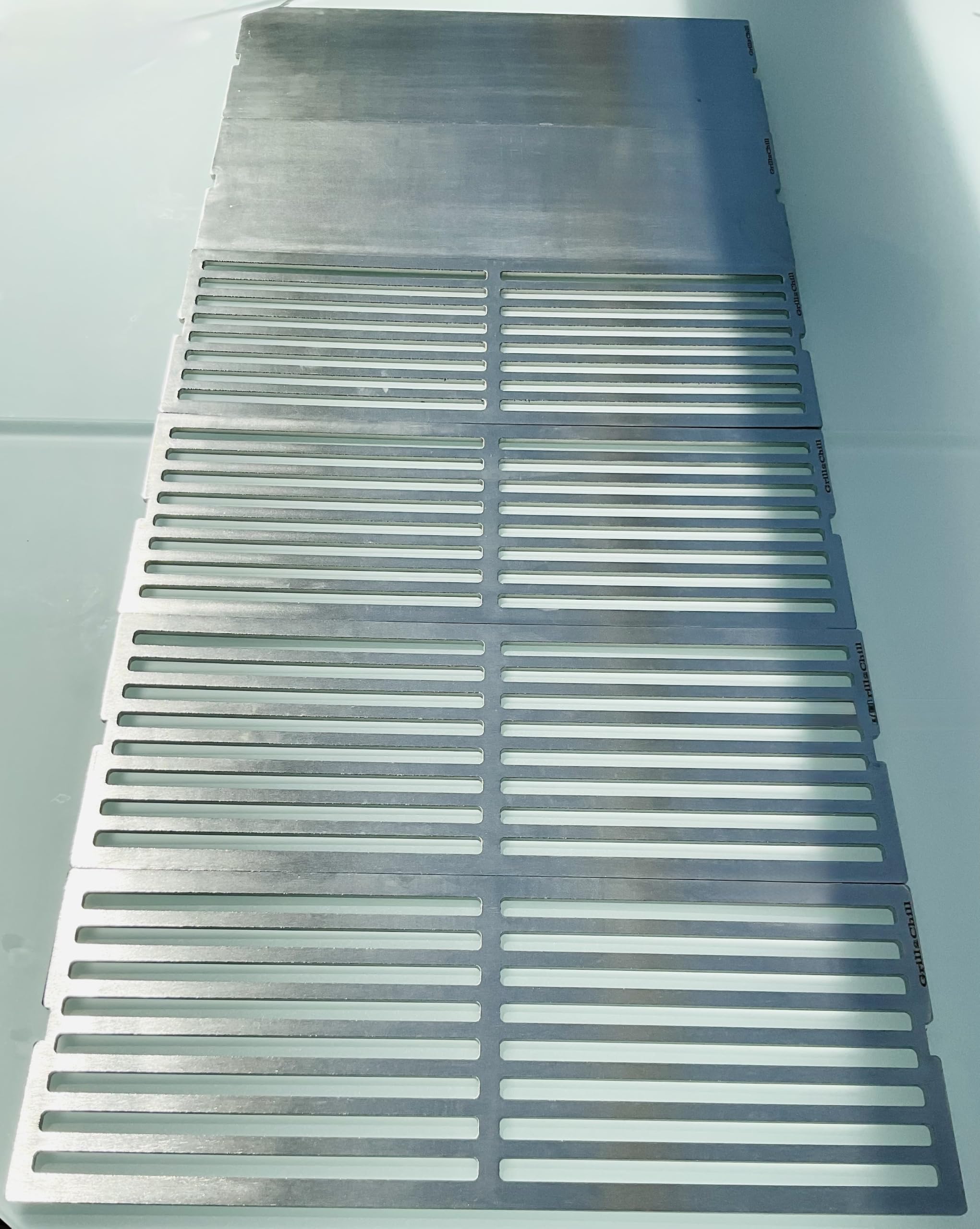 Ruszt do grillowania + płyta grillowa kombi stal szlachetna V2A 1.4301 p. f. Grills OUTDOORCHEF Kombi Heat X 515 RB / 515/245 / 545 RB / 4 ruszty po 160 x 440 mm i 2 plandeki po 160 x 440 mm = 960 x