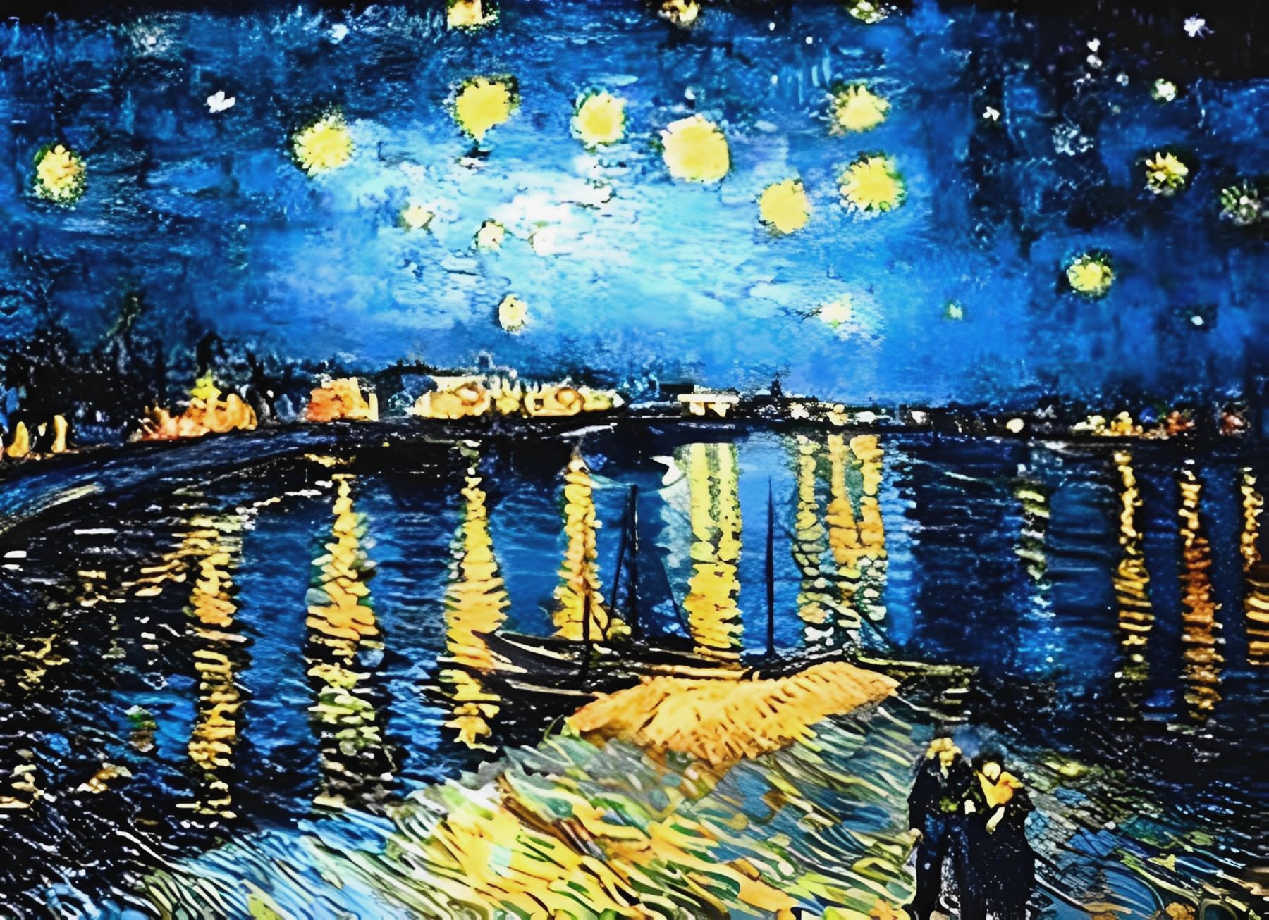 Aeadar Diamond Painting Kits Van Gogh Starry Night Over The Rhone DIY 5D Diamond Painting Kits Full Drill Diamond Art Paintings for Home Wall Decor (30x40 cm)