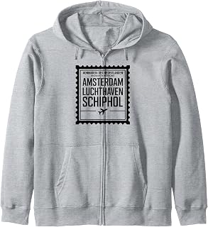 Amsterdam Schiphol Airport Travel Tag Design Zip Hoodie