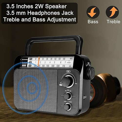 Miniatura 6 de Retekess Radio TR604W AM FM NOAA, radios meteorológicas portátiles de emergencia con la mejor recepción, alimentación por batería de CA o D, con