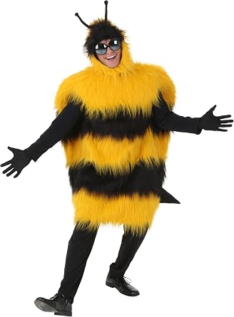 Fun Costumes Deluxe Bumblebee Costume - Faux Fur Tunic, Stuffed Stinger Tail & Antennae Hood