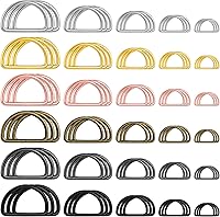 Vista 1 de Shimeyao 90 anillos en D de metal de colores surtidos para monedero, hebillas en forma de D, multiusos, semicirculares para bolsas de hardware