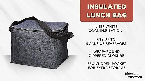 Miniatura 3 de Juego de 10 bolsas de almuerzo aisladas, paquete a granel, perfecta para el trabajo, viajes, eventos al aire libre, color negro