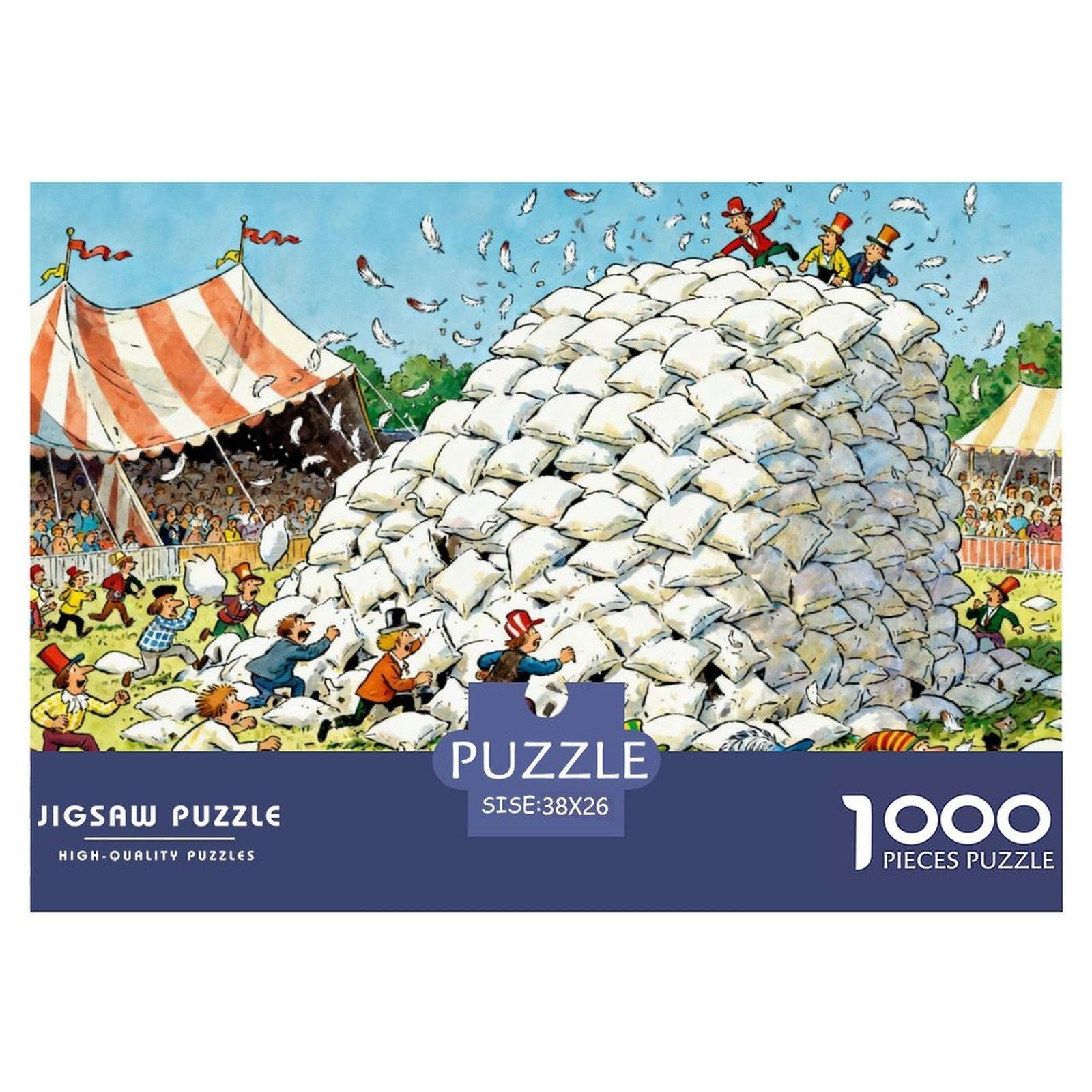 Pillow Fort Championships Wooden Jigsaw Puzzle Waterproof 1000 Piece Puzzles for Adults Gifts Fun Challenging Games