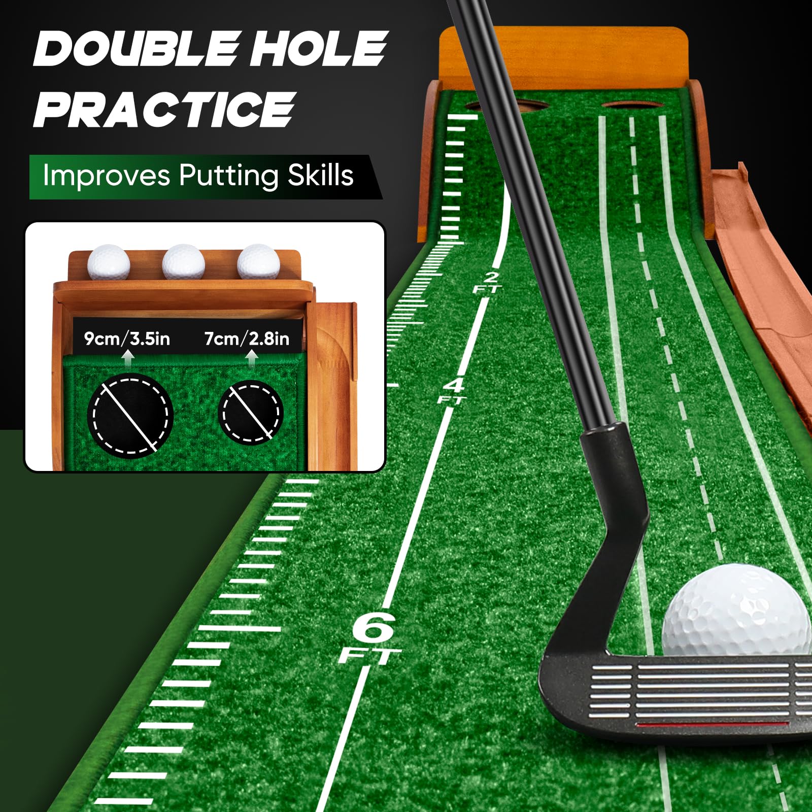 Putting Mat, Golf Putting Mat, Putting Mat Indoor Golf, Mettere verde, Tappetino da golf, Mettere pratica, Mettere