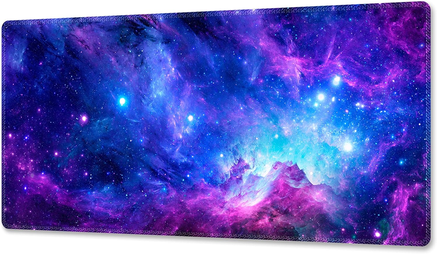 Extended XXL Heavy Mouse Pad - Thick, Water-Resistant Desk Mat with Non-Slip Rubber Base - Ideal for Home Office, Gaming, & Precise Mouse Control (36 x 17.1 Inch, Galaxy Clouds)