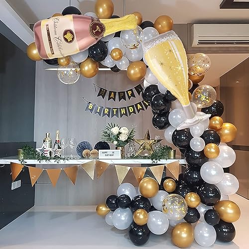 Miniatura 6 de Globos de botella de vino champán, 4 globos de papel de aluminio de vidrio de champán, globos grandes de Mylar de vino para compromiso, despedida de