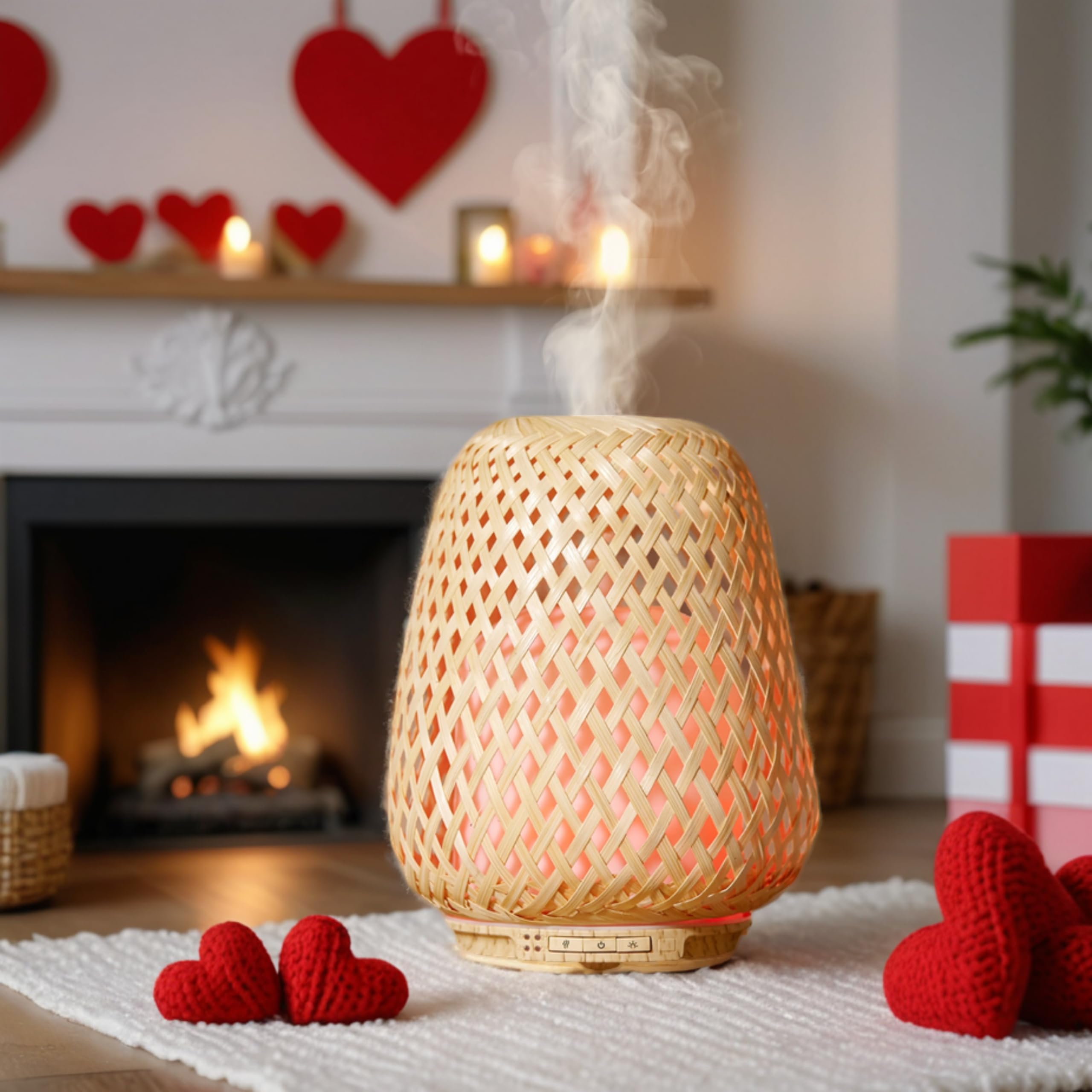Zen'Arôme - Diffuseur d’Huiles Essentielles Ultrasonique Olaki (Jusqu’à 40 m²) - Diffusion à Froid pour l’Aromathérapie - Design Artisanal Zen en Bambou Tressé