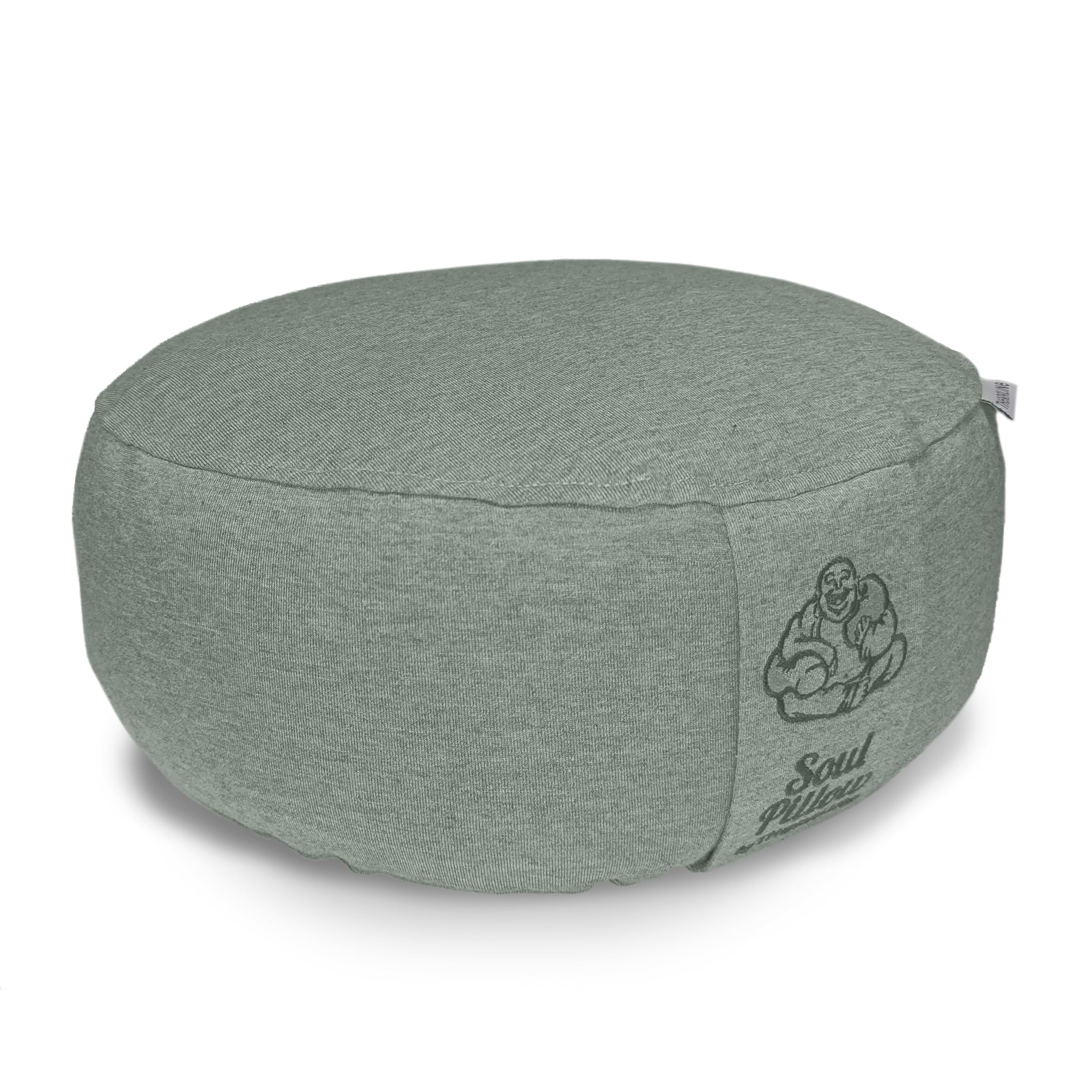 Soul Pillow Meditationskissen, Yoga Sitzkissen 15 cm hoch, Ø30cm mit Dinkelfüllung, Bezug waschbar, Sitzkissen Boden für Meditation und Yogakissen rund, OEKO TEX 100