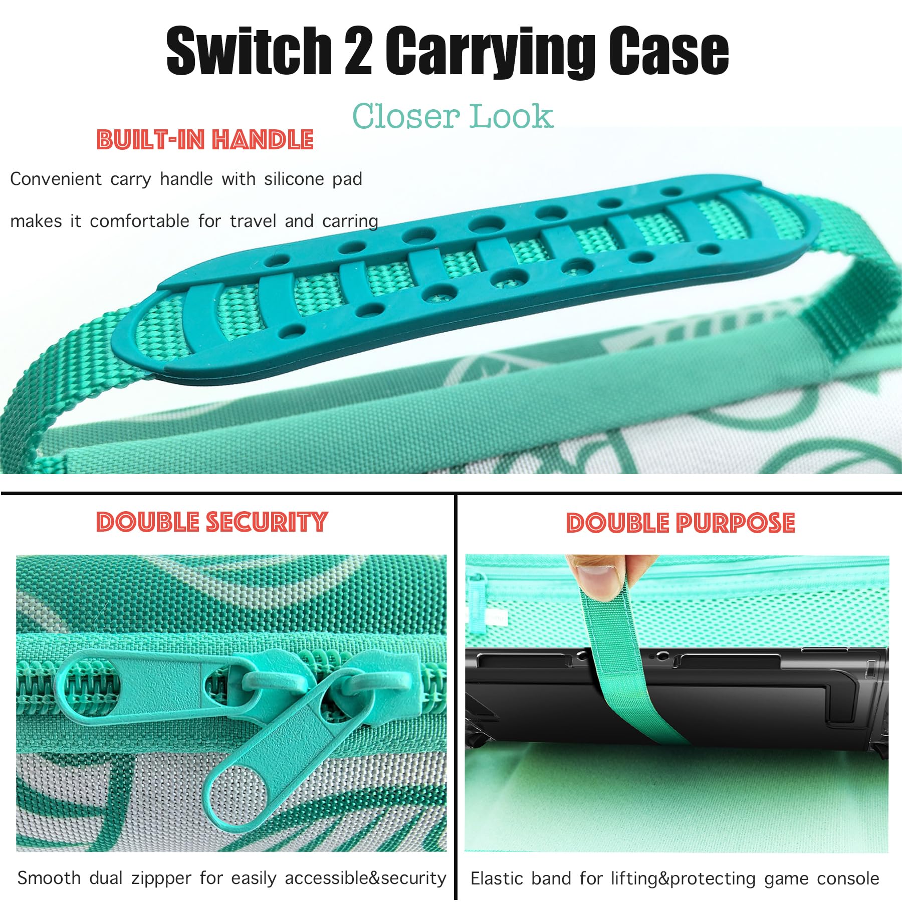 BlueMW Tasche Kompatibel mit NS Switch 2, Harte Schutzhülle Carry Case für Switch 2 Konsole, 12 Spiele und Stauraum für Zubehör