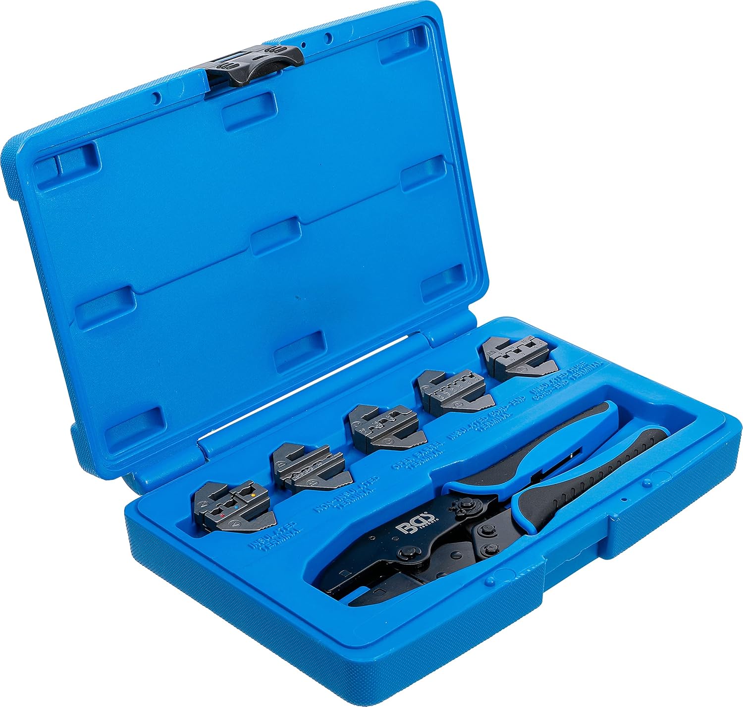 Limited Stock BGS 1410 Crimping Tool Set with 5 Pairs of Jaws, Black/Blue Free Shipping 🛒 BGS 1410 Crimping Tool Set with 5 Pairs of Jaws, Black/Blue