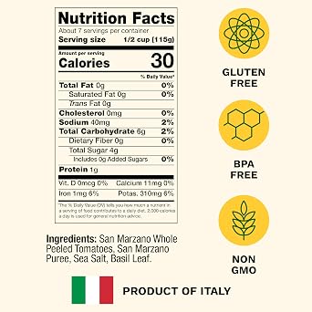 Cento Certified San Marzano Whole Peeled Tomatoes with Basil, 28 oz, 6 Pack | Canned Plum Tomatoes in Thick Puree, Grown & Processed in Italy, Thicker Walls, Fewer Seeds, Lower Acidity, BPA-Free, Non-GMO