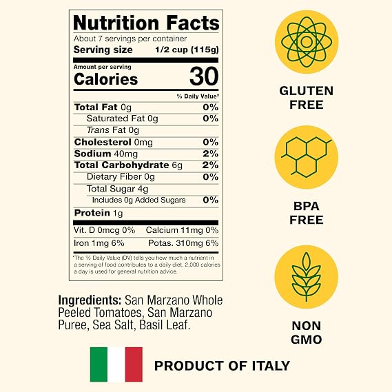 Cento Certified San Marzano Whole Peeled Tomatoes with Basil, 28 oz, 6 Pack | Canned Plum Tomatoes in Thick Puree, Grown & Processed in Italy, Thicker Walls, Fewer Seeds, Lower Acidity, BPA-Free, Non-GMO