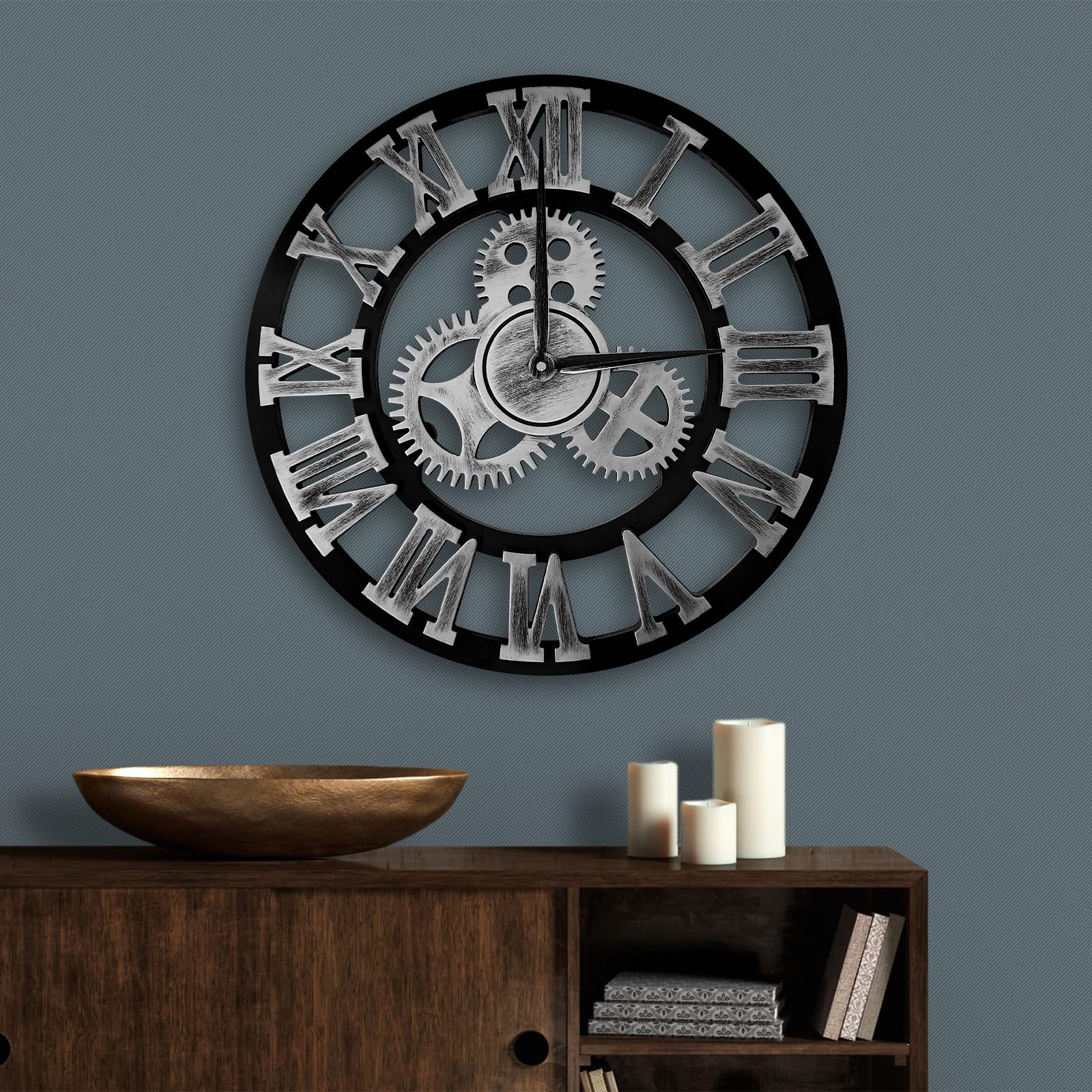Horloge pendule industriel ALEEFOON aux finitions 3D soignées