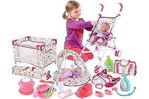 deAO Kids Baby Doll Stroller Nursery Role Play Set: Enchanting Imaginative Play