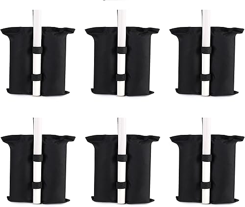 Sacos de arena resistentes para patas de toldo de refugio solar instantáneo al aire libre (grande, 6 unidades x 17.3 x 18 pulgadas, negro) disponible en Yaxa Peru