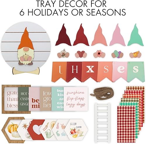 Miniatura 3 de Hermoso juego de decoración de bandejas escalonadas para el día de San Valentín, paquete de decoraciones intercambiables para todas las estaciones,