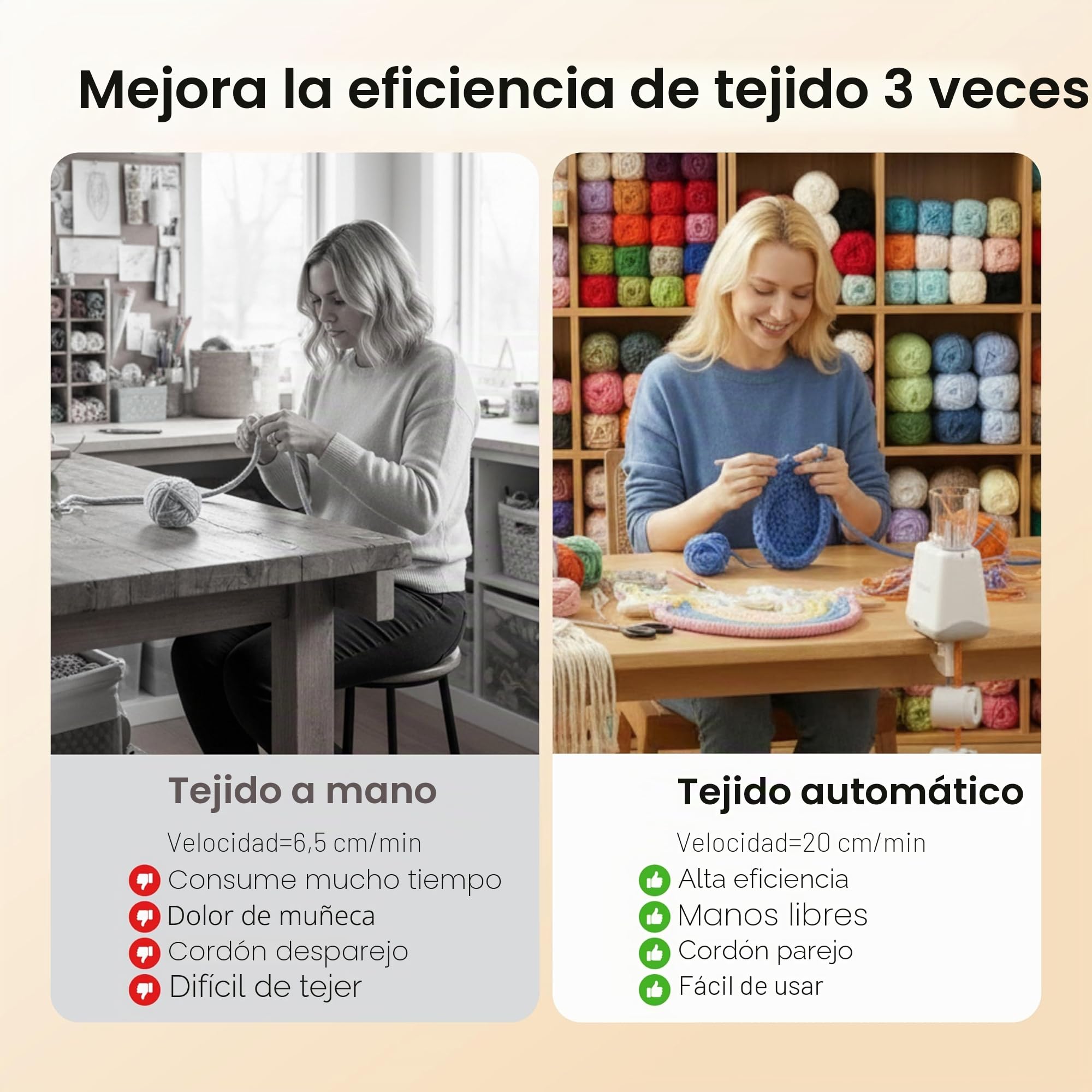 Etcokei Stickkvarn, máquina de coser eléctrica, fabricación automática de cables de punto para una eficaz producción casera en un instante en cordón de hilo de punto, perfecta para proyectos creativos