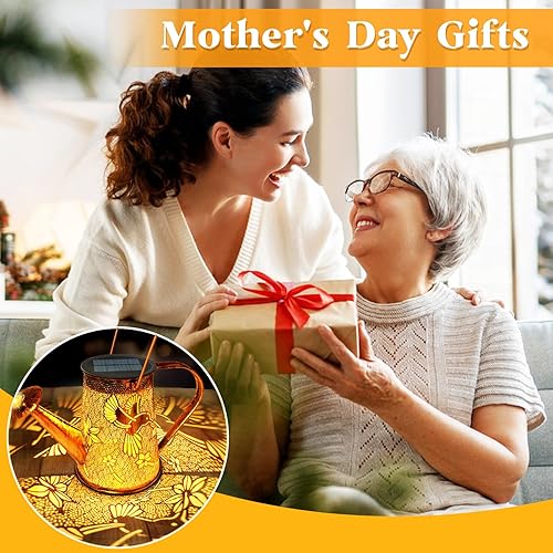 Miniatura 5 de Luces solares para regadera, regalos de colibrí para Navidad, mujeres, mamá, abuela, cumpleaños, impermeable, decoración de jardín al aire libre,