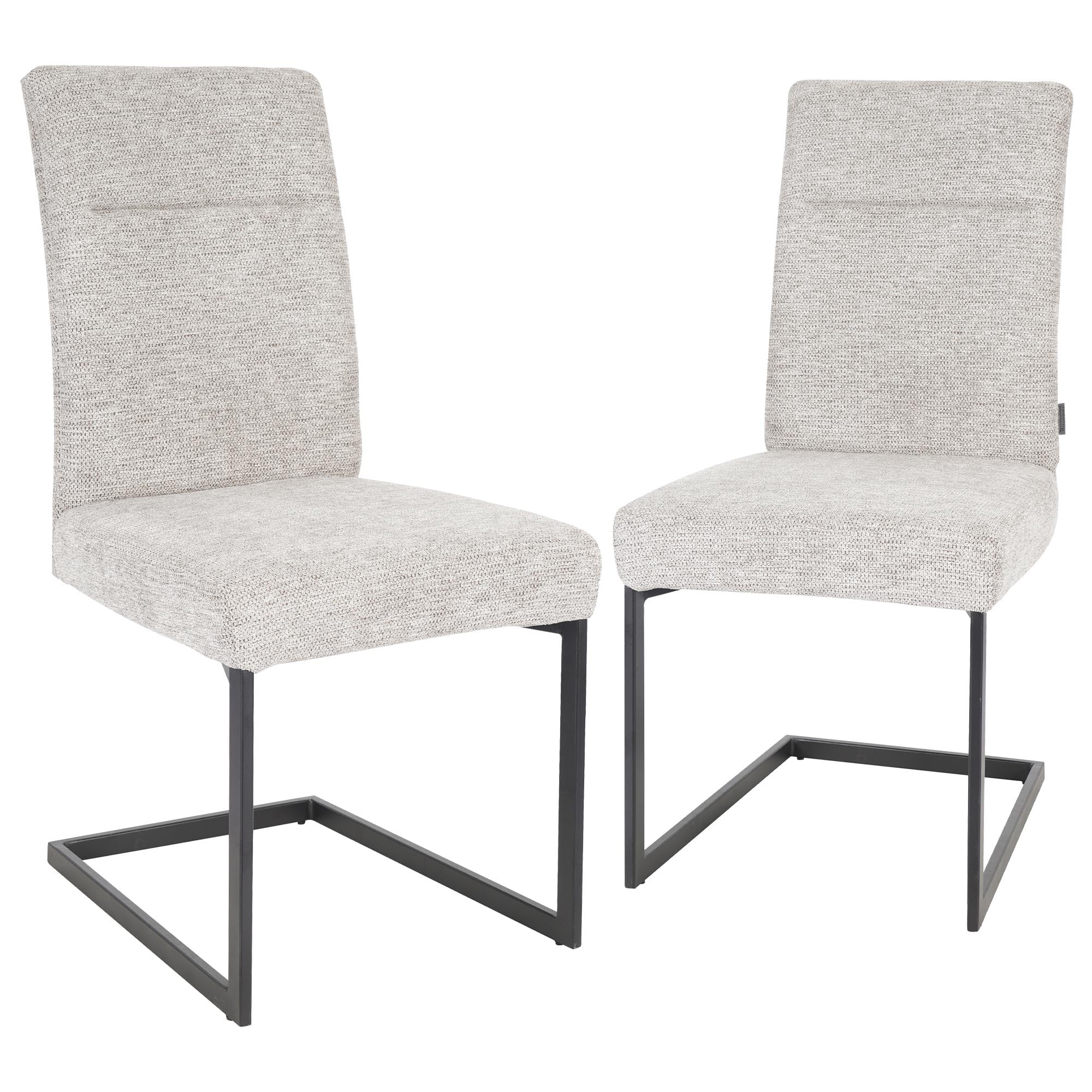 Raburg Freischwinger Maggie, 2er-Set, Stoffbezug, Beige/Schwarz, gepolstert | ergonomisch gepolstert, Metallgestell, für Esszimmer, Küche und Wohnbereich