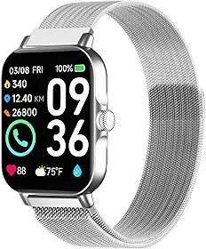 Pulseira de relógio de malha de metal de 22 mm compatível com smartwatch IDW19, IDW13, IDW16, pulseira de substituição de aço inoxidável com fecho magnético de liberação rápida para Fitpolo