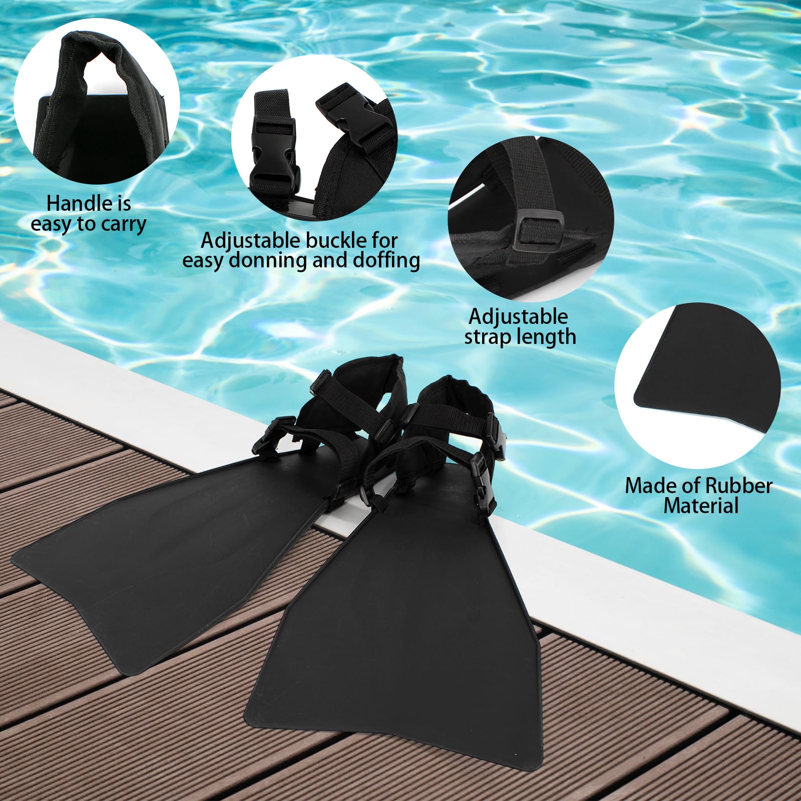 Xproutdoor Float Tube Fin, One Size Adjustable Buckle, Float Tube Fins for Fishing for Diving, for Adult Men Women