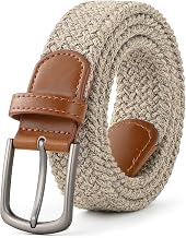 Mile High Life Cotton Stretch Braided Belt, High Elastic No Hole Casual Golf Belt For Men 1 3/8" Wide