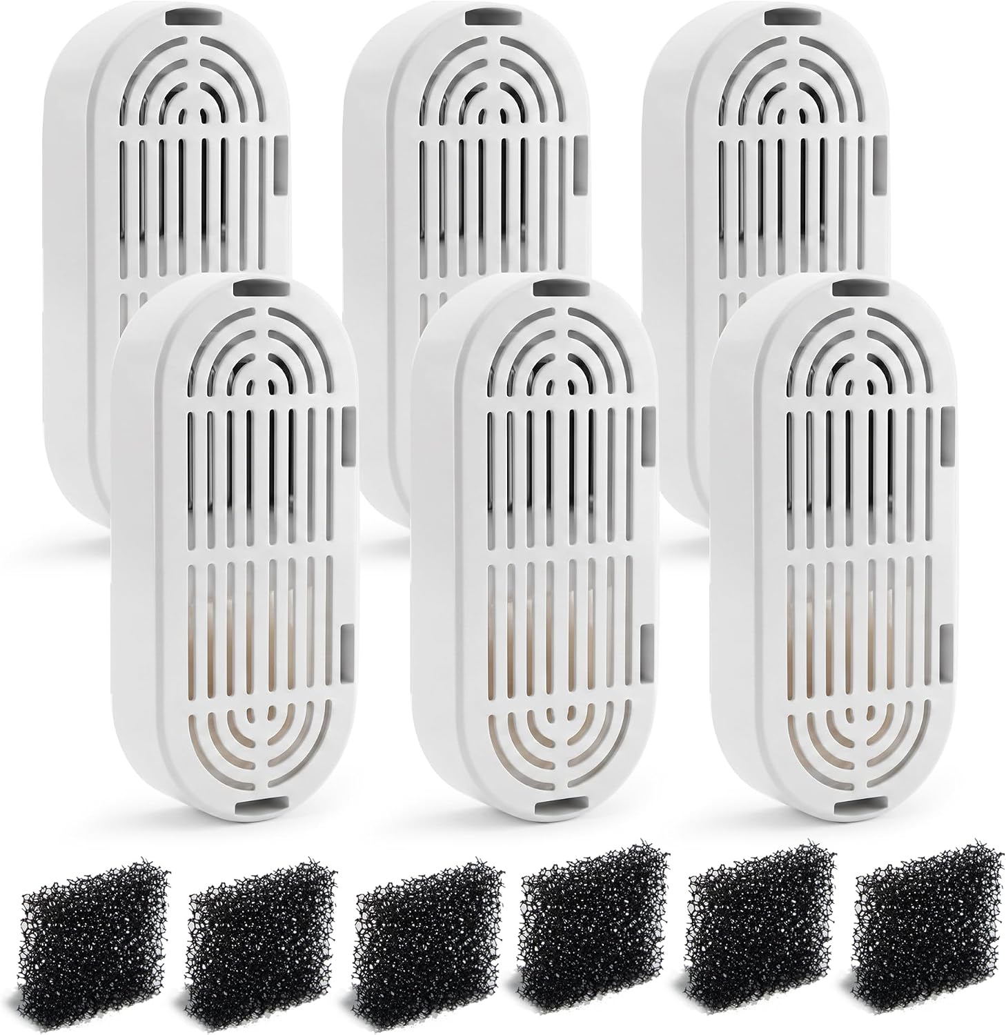 Dog Water Fountain Replacement Filter, 6 Pcs Carbon Filters, 6 Pcs Sponges