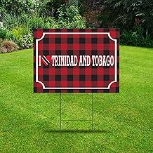 I Love Trinidad And Tobago Yard Lawn Sign Party Supplies Décor for Birthday 18x24 Inch Personalized Lawn Sign Gift Flag for Travelers Corrugated Plastic Lawn Signs with Stakes for Political Engagement