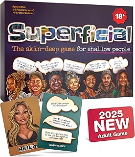 Inspiration Play Superficial Adult Party Card Game - The Skin-Deep Game for Shallow People - Hilarious Party Games for 18+, 2 to 10 Players