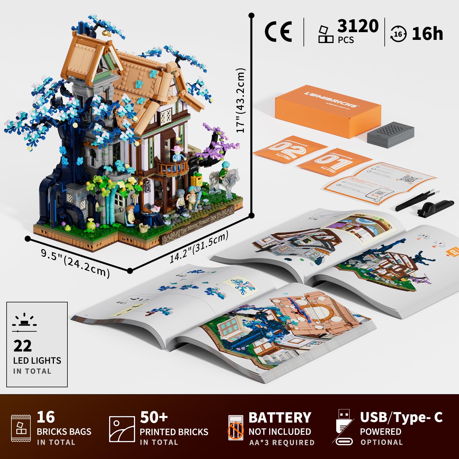 Lumibricks Leśna Gospoda 20006,3120 Pcs, Magiczny Zestaw Konstrukcyjny Elfów Z Fantastycznego Lasu, Pomysł na Prezent dla Nastolatków & Dorosłych Fanów Zabawek