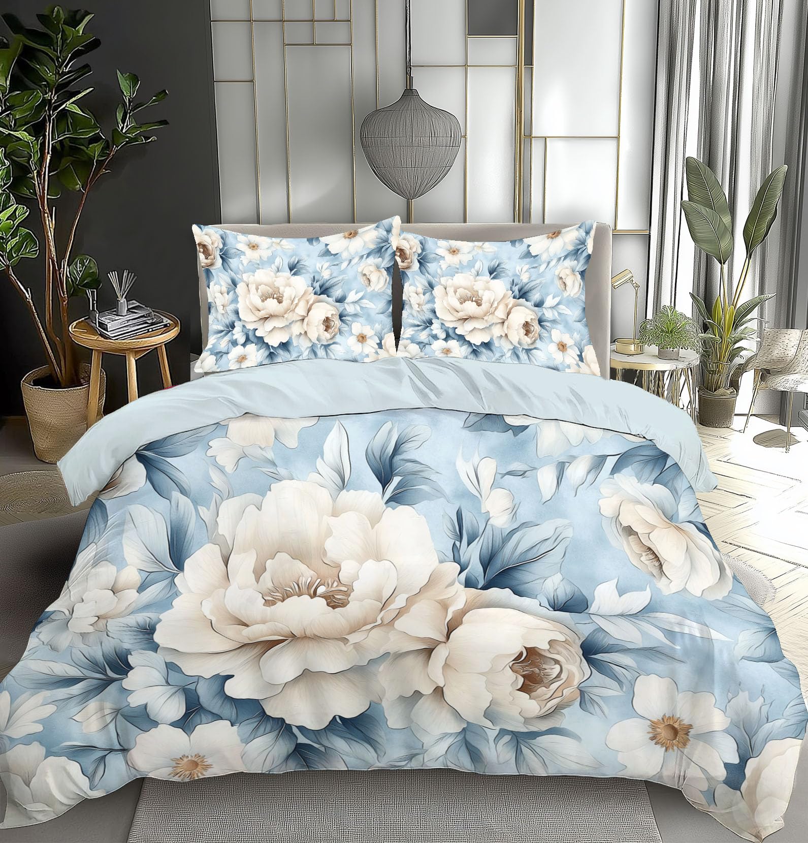 Linge de lit pivoine 220x240cm de qualité supérieure avec zip