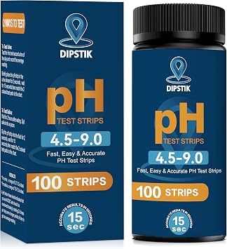 Saliva and Urine pH Test Strips,100 Paper pH Strips for Tracking Alkaline & Acid Levels in Body, Fast, Accurate pH Testing from 4.5-9.0