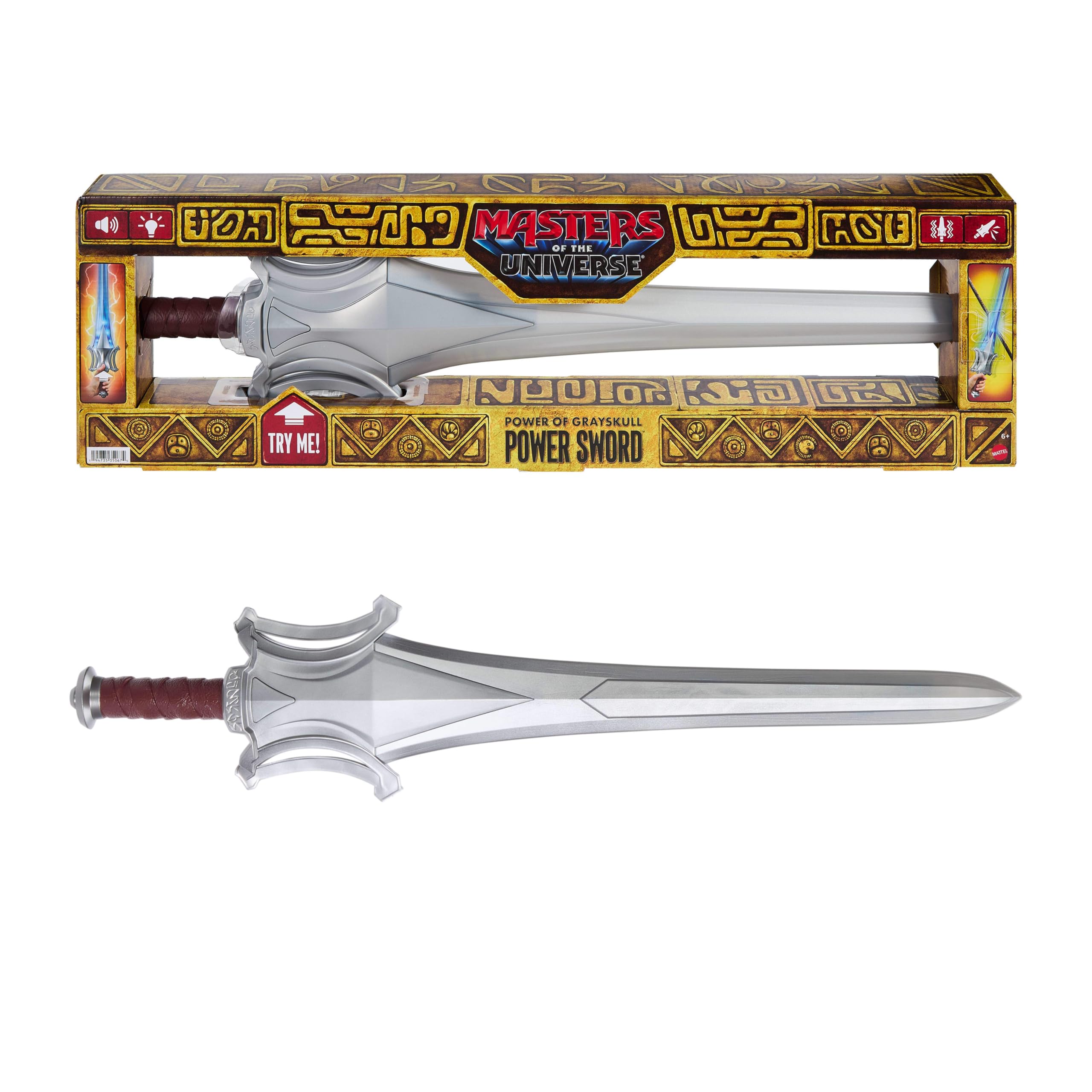 Masters of The Universe He-Man Espada del Poder de Grayskull Juguete de la película de Motu de 2026 con Luces, Sonidos y Efectos vibratorios, Juguete de imitación de 68,58 cm, JNN36